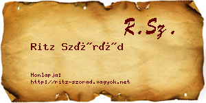Ritz Szórád névjegykártya